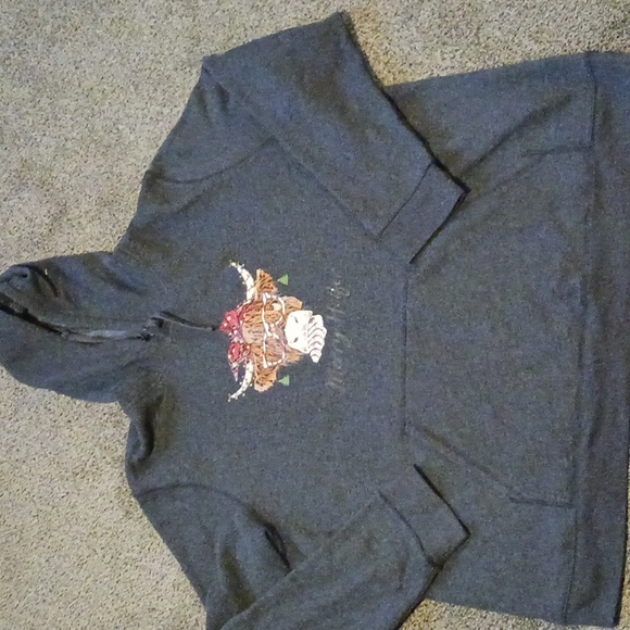 **** Tek Gear Grey Merry Heifer Christmas Hooded Sweatshirt Size 2XB - Picture 1 of 7